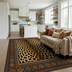 Black Beige Orange Rug - living_room
