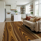 Honey Oak Wood Grain Area Rug - living_room