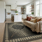Distressed Medallion Farmhouse Area Rug - living_room