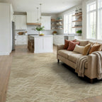 Cream Beige Geometric Rug - living_room