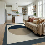 Minimalist Geometric Midnight Blue Rug - living_room
