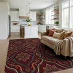 Scarlet Geometric Floral Medallion Rug - living_room