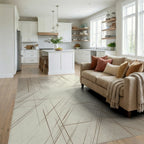 White Cream Minimalist Rug - living_room
