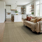 Beige Cream Linear Rug - living_room
