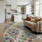 Green Lavender Yellow Rug - living_room