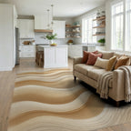 Cream Visual Rhythmic Rug - living_room