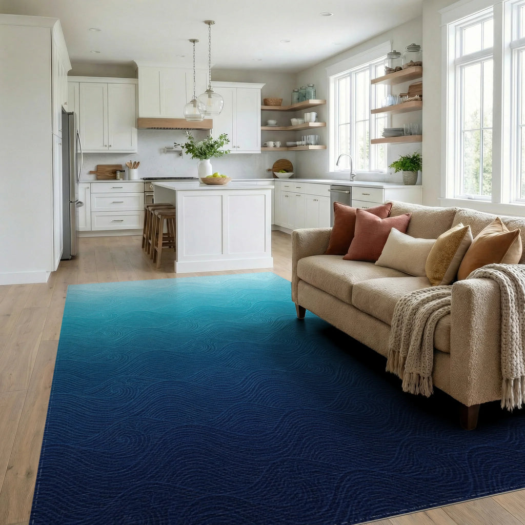 Farmhouse Navy Indigo Rug - living_room