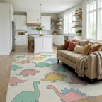 Mint Green Pink Rug - living_room