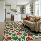 Forest Red Green Rug - living_room