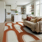 White Cream Modern Rug - living_room