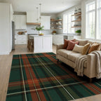 Modern Forest Green Rug - living_room
