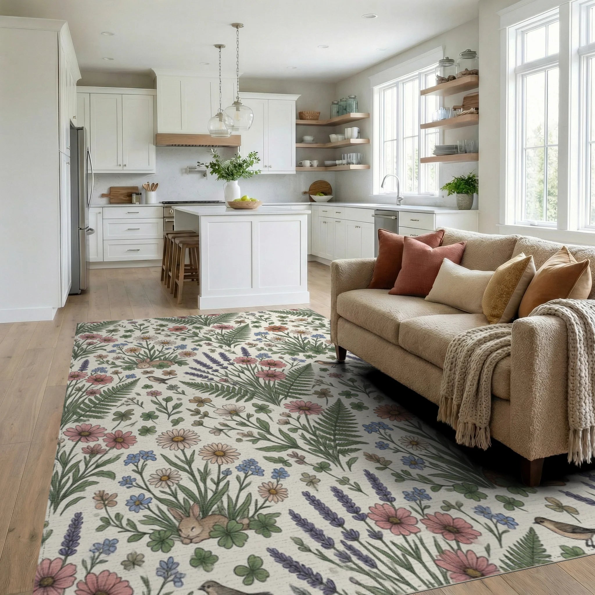 Lavender Forest Pink Rug - living_room