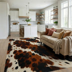 Brown Black Cream Rug - living_room