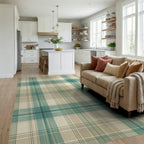 Green Beige Cream Rug - living_room