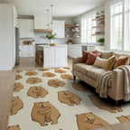 Brown Beige Minimalist Rug - living_room