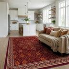 Crimson Orange Coral Rug - living_room