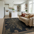 Radiating Diamond Filigree Gold Rug - living_room