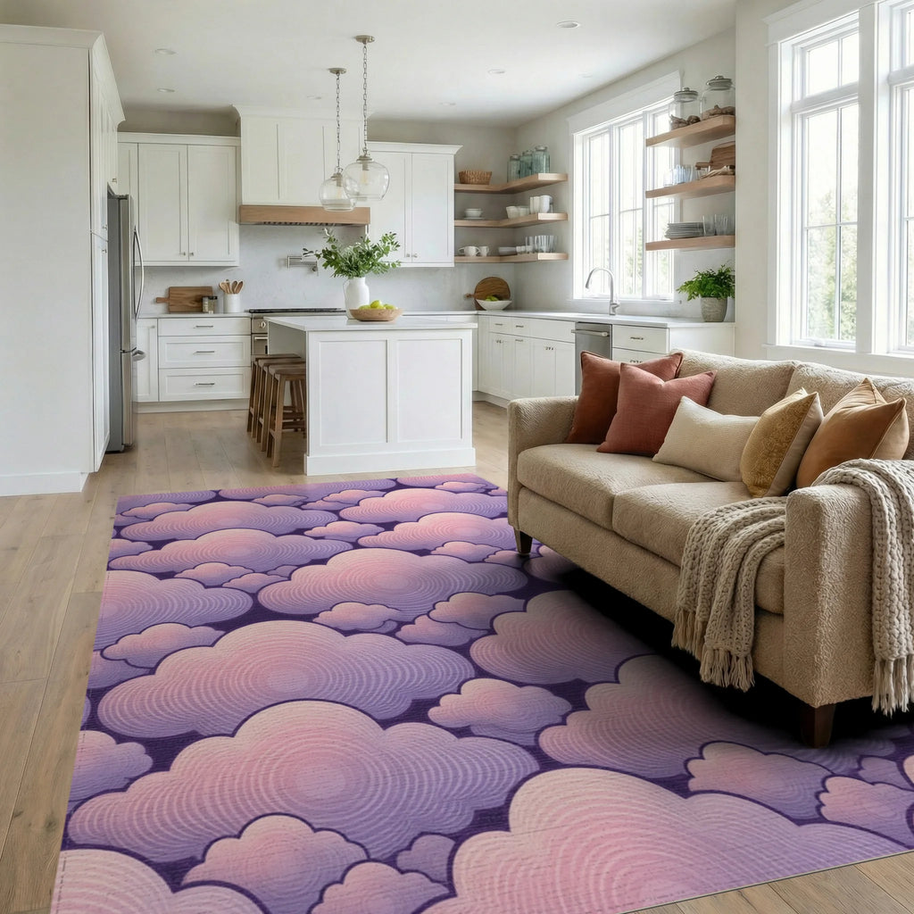 Contemporary Lavender Pink Rug - living_room