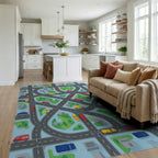 Modern Road Map Activity Rug - living_room