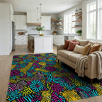 Magenta Yellow Energetic Rug - living_room