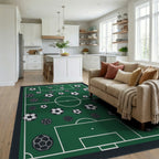 Minimalist Soccer Field Graphic Rug - living_room