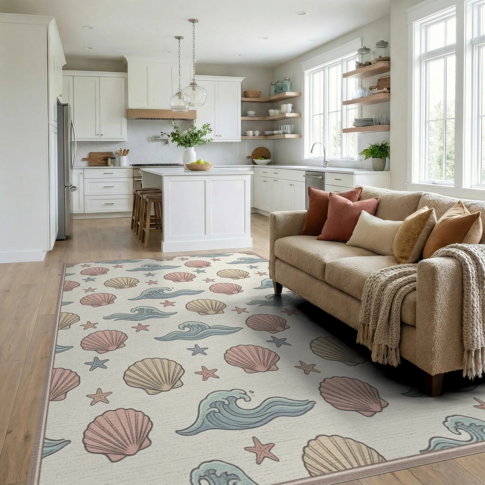 Scattered Coastal Wave Area Rug - living_room