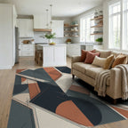 Contemporary Geometric Color Block Rug - living_room