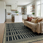 Gray White Cream Rug - living_room