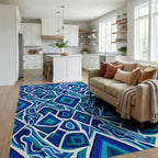 Moroccan Blue Navy Rug - living_room
