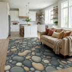 Gray Geometric Monochromatic Rug - living_room