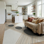Gray White Geometric Rug - living_room