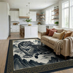 Charcoal Tiger Mountain Ink Area Rug - living_room
