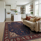 Crimson Indigo Floral Filigree Rug - living_room