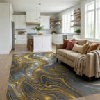 Abstract Liquid Metallic Swirl Rug - living_room