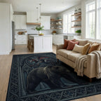 Blue Black Crimson Rug - living_room
