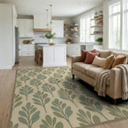 Scandinavian Green Olive Rug - living_room