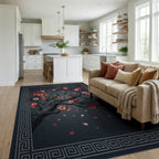 Songbird Floral Geometric Border Rug - living_room
