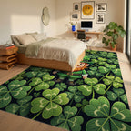 Lucky Leprechaun and Four Leaf Clover Rug Bedroom View