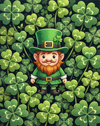 Lucky Leprechaun and Four Leaf Clover Rug - Cutout View