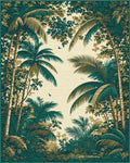 Lush Emerald Palm Canopy Rug - Cutout View