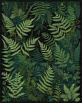 Lush Forest Fern Pattern Design Rug - Cutout View