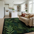 Lush Forest Fern Pattern Design Rug - Living Room View