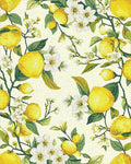 Lush Lemon Branch Blossom Pattern Rug - Cutout View