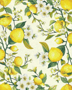 Lush Lemon Branch Blossom Pattern Rug - Cutout View