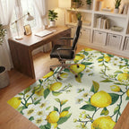 Lush Lemon Branch Blossom Pattern Rug Office View