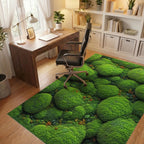Lush Verdant Mossy Spheres Rug - Office View