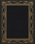 Luxury Black Gold Art Deco Frame Rug - Cutout View
