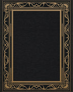 Luxury Black Gold Art Deco Frame Rug - Cutout View
