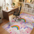 Magical Pink Unicorn Rainbow Dreamscape Rug - Office View