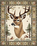 Majestic Deer Forest Winter Wildlife Rug - Cutout View